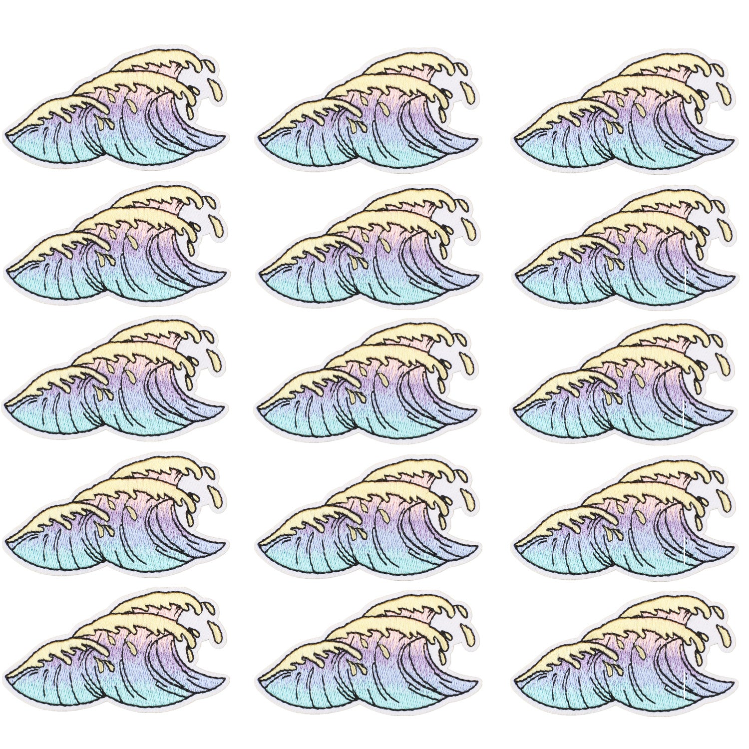 Wholesale Ocean Wave Embroidery Patch Big Ocean Wave Patch